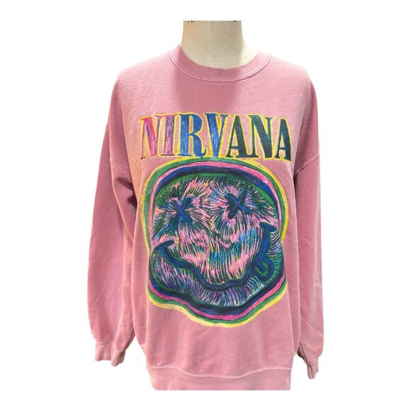 Nirvana Pink Crew Neck Sweatshirt – Size Large - Picture 2 of 4